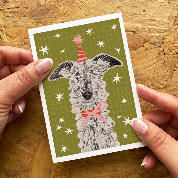 Lurcher Birthday Card