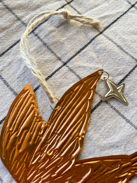 Starlit Swift Embossed Copper Ornament