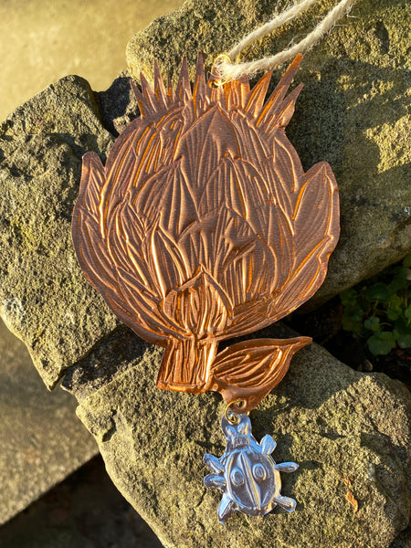 Artichoke Embossed Copper Ornament