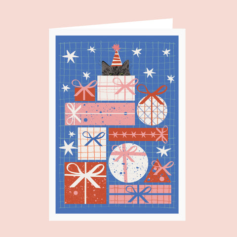 Cat Christmas Presents Card