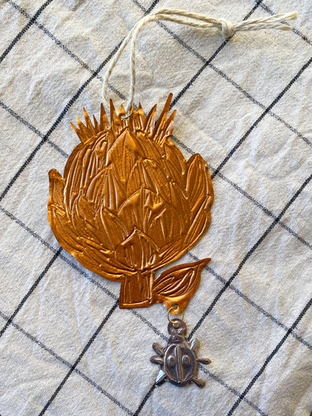 Artichoke Embossed Copper Ornament