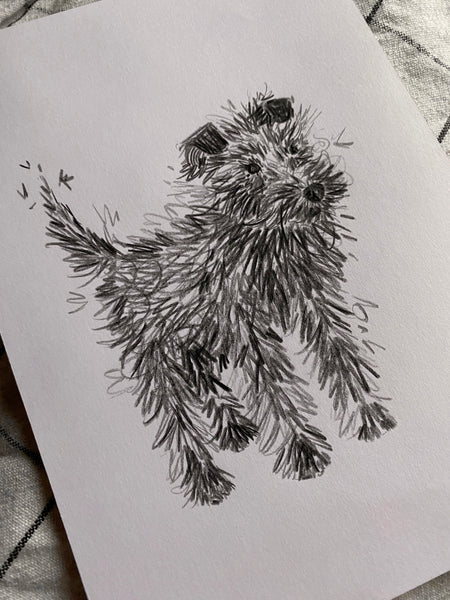 Terrier Original Drawing - A5