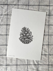 Pine Cone Original Drawing - A5