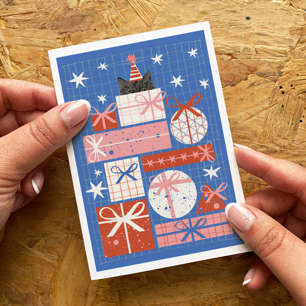 Cat Christmas Presents Card