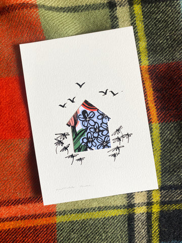 Original Illustrated Cabin Collage - No.5 - A6