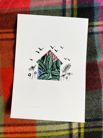 Original Illustrated Cabin Collage - No.1 - A5