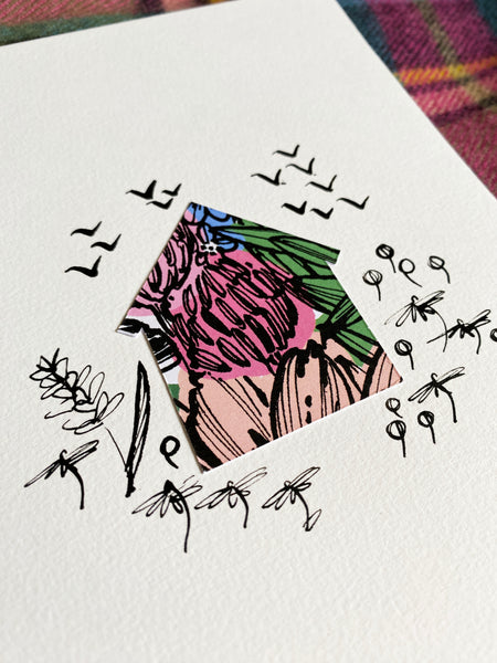 Original Illustrated Cabin Collage - No.2 - A5
