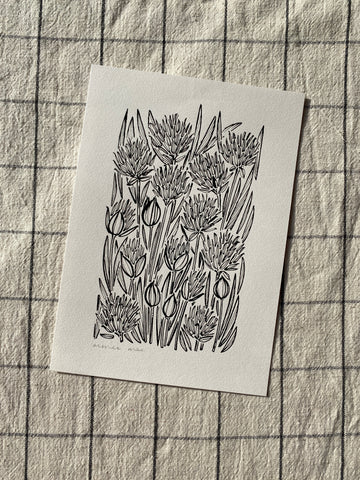 Chives Original Drawing - A5