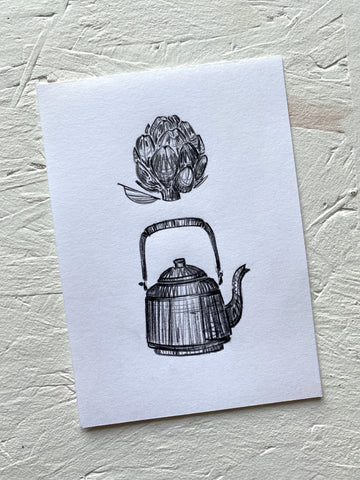 Kettle / Artichoke Original Drawing - A6