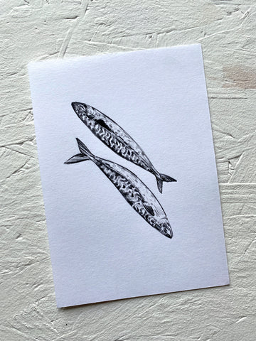 Mackerel Original Drawing - A6