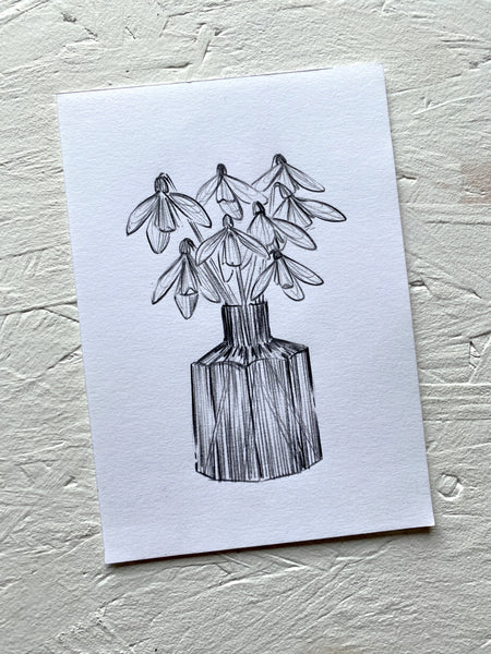 Snowdrop Original Drawing - A6