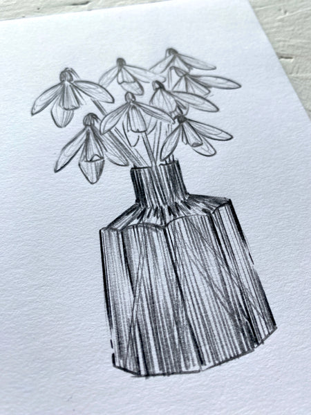 Snowdrop Original Drawing - A6