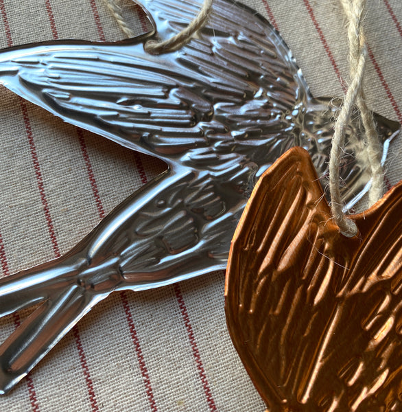 Swift Embossed Copper Ornament