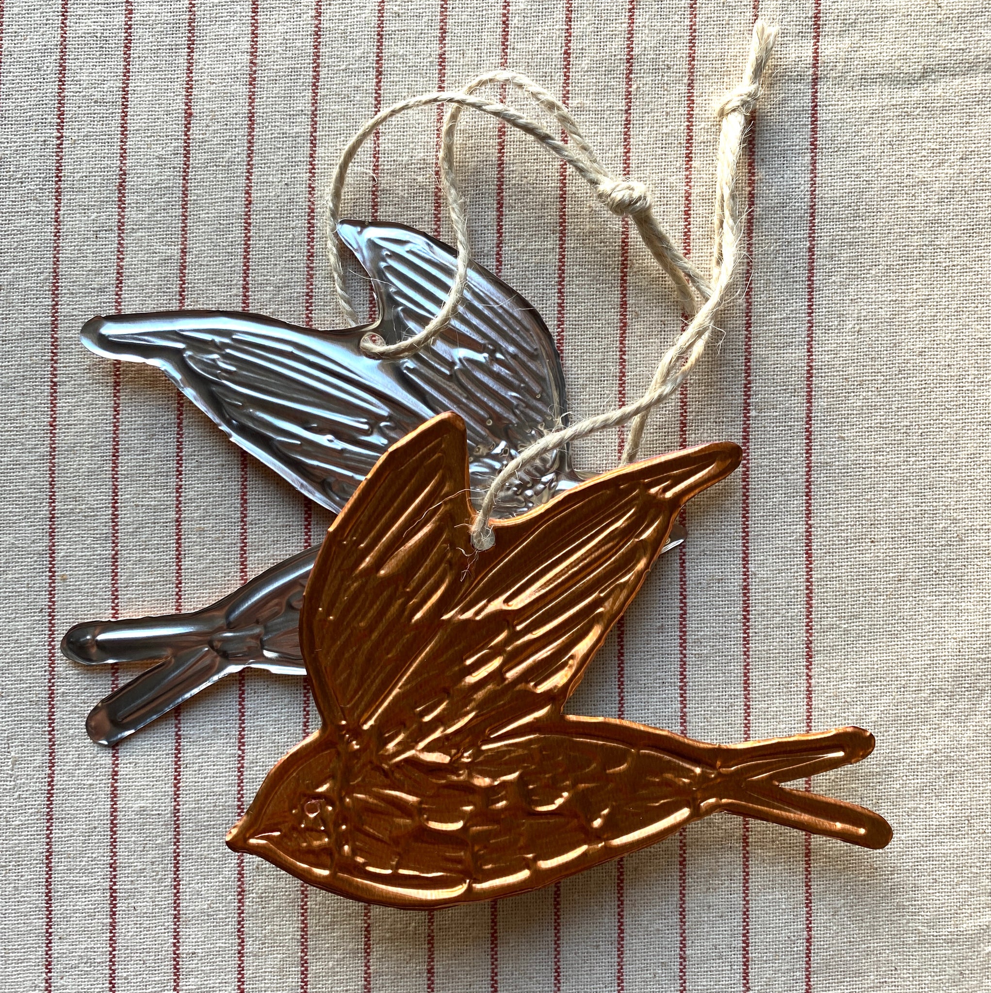 Swift Embossed Copper Ornament