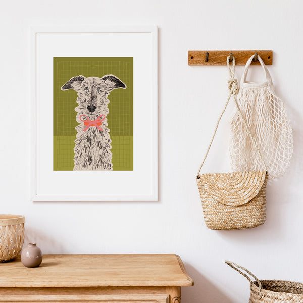 Lurcher Dog Print - A3