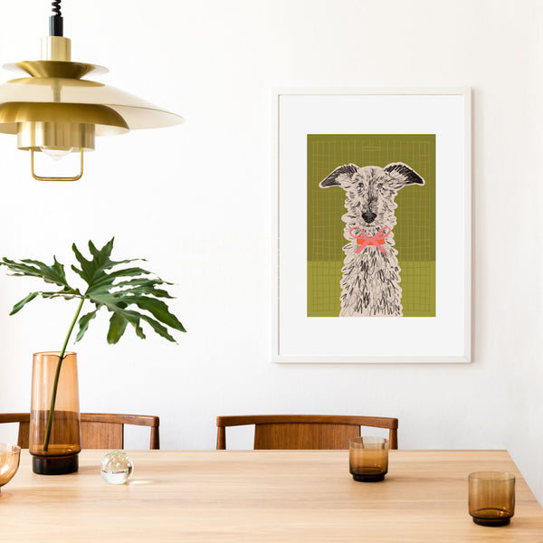 Lurcher Dog Print - A3