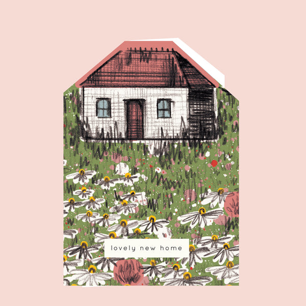 Lovely New Home House Shaped Card