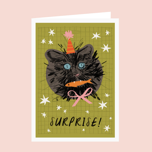 Surprise! Cat Birthday Card