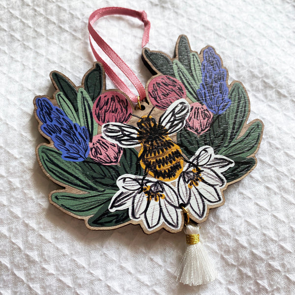Lavender Bee Ornament