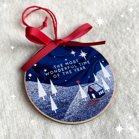 Northern Lights Hand Finished Wooden Decoration