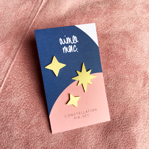 Brass Constellation Pin Set