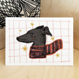 Winter Greyhound Print - A5