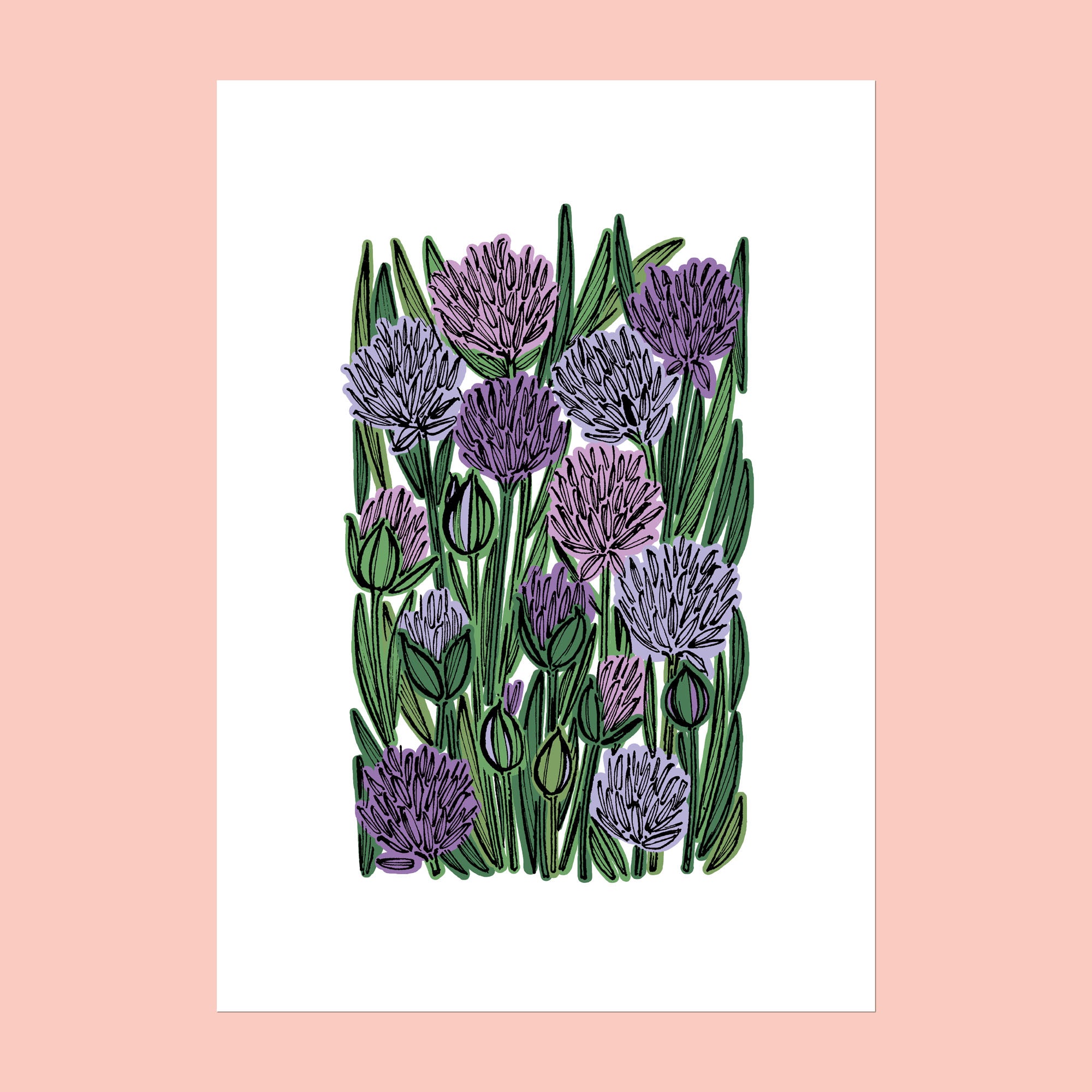 Chive Flowers Print - A4i