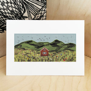 Red Cabin Print - A3