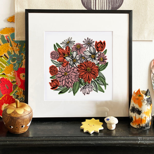 Dahlia Print - 21cm x 21cm