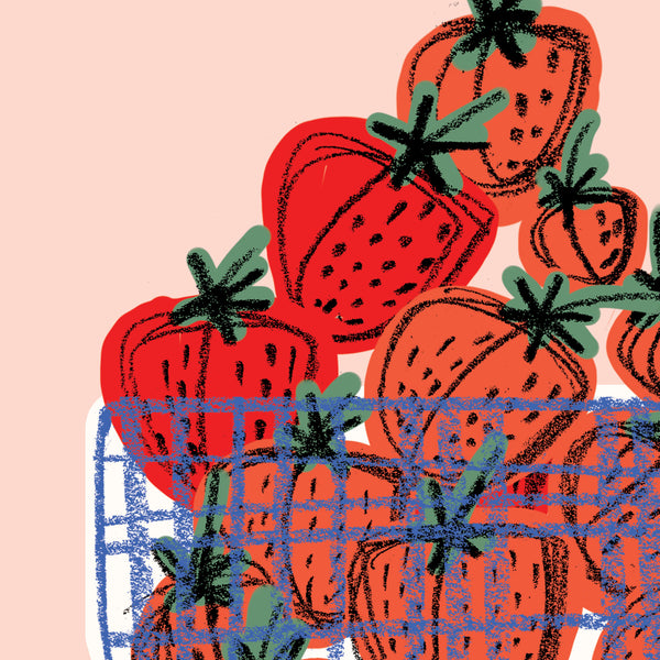 Strawberry Bowl Print - A4 no